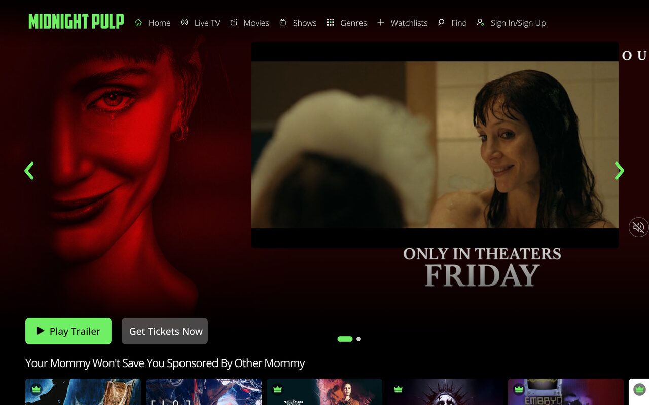 OMAKASE (Viewster) homepage screenshot