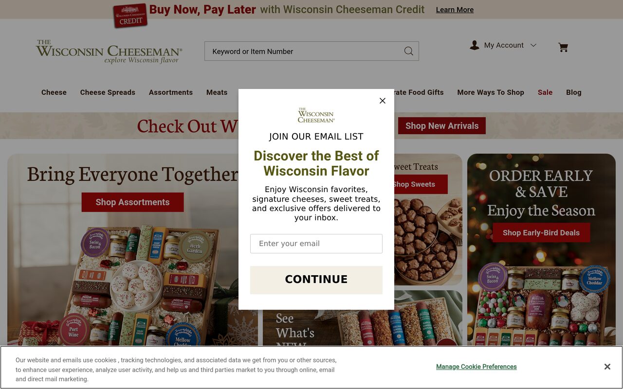 Wisconsin Cheeseman homepage screenshot