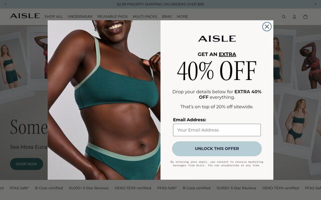Aisle homepage