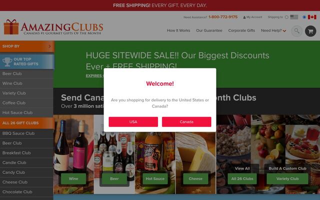 Amazing Clubs Canada Beer Club homepage