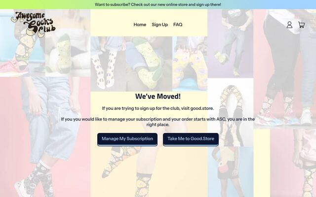 Awesome Socks Club homepage