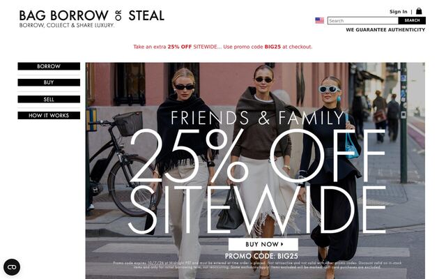 Bag Borrow or Steal homepage