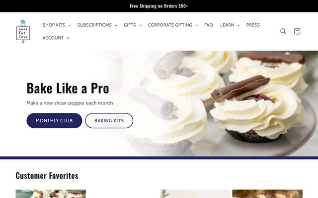 Bake Eat Love Box homepage