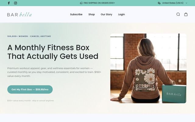 Barbella Box homepage