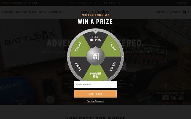 BattlBox homepage