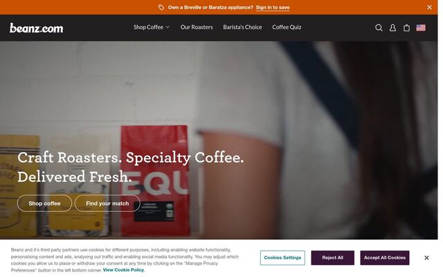 Beanz (Breville) homepage