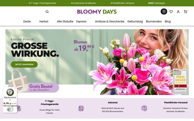 Bloomy Days homepage