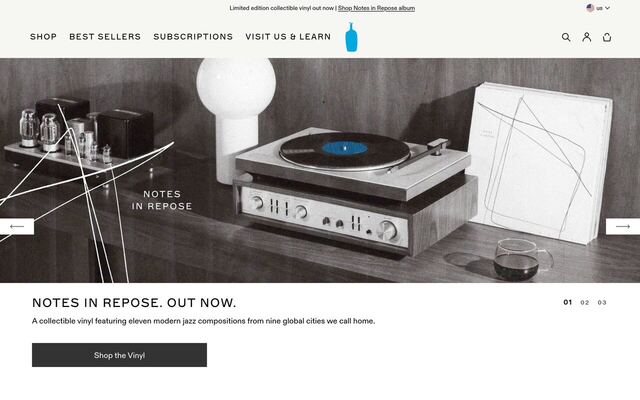 Blue Bottle Coffee Subscriptions homepage