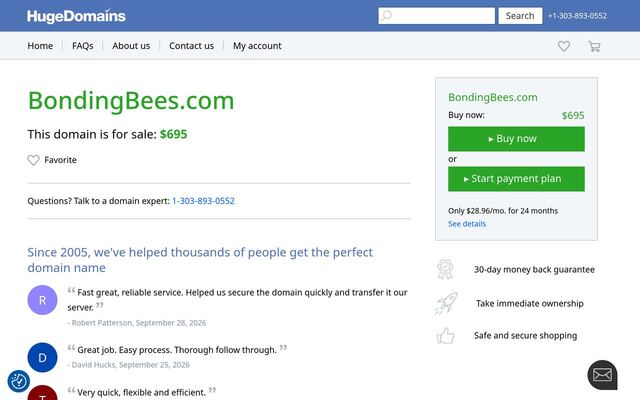 Bonding Bees homepage