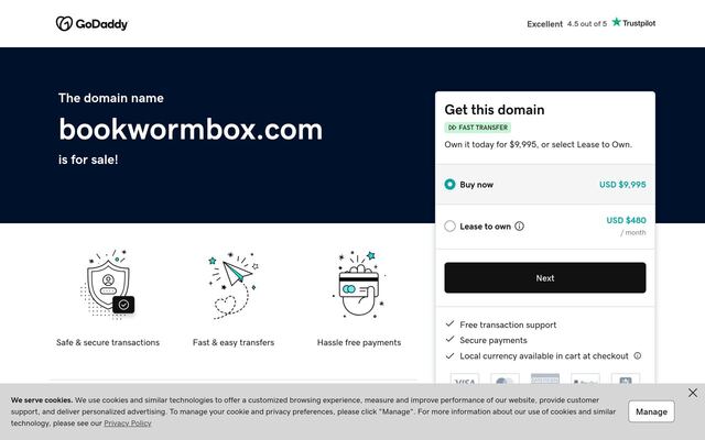 Bookworm Box homepage