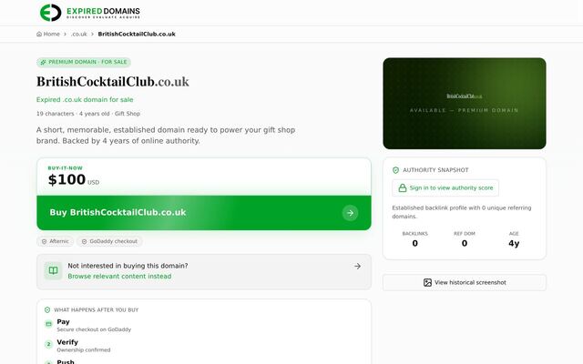 British Cocktail Club homepage
