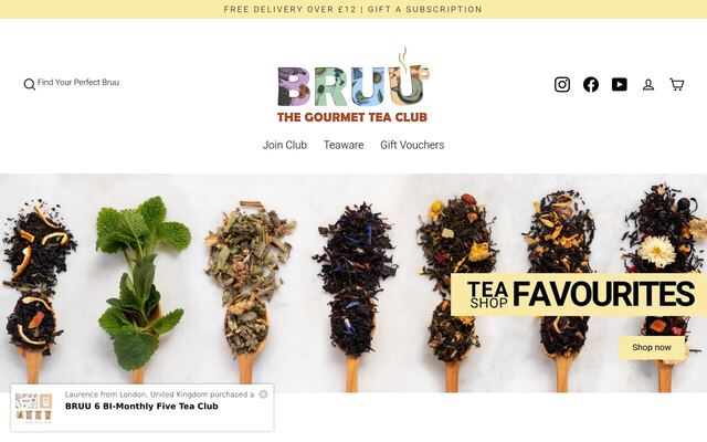 BRUU - The Gourmet Tea Club homepage