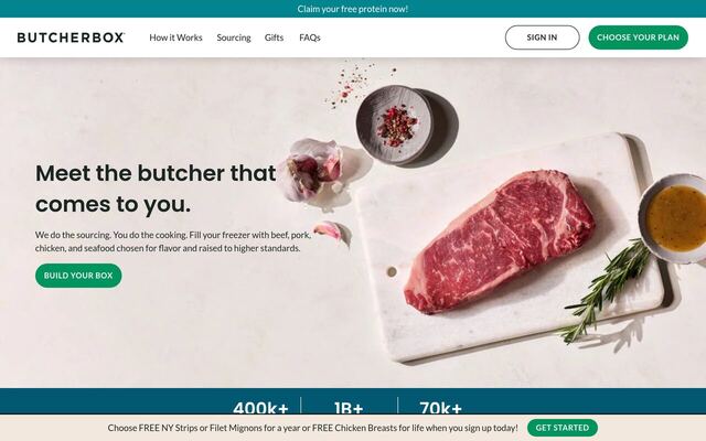 ButcherBox homepage