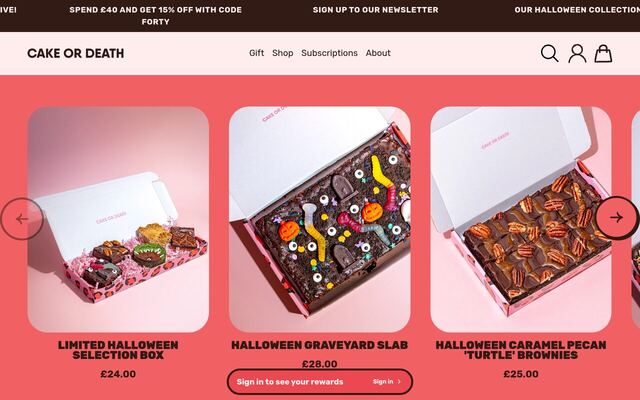 Cake or Death homepage
