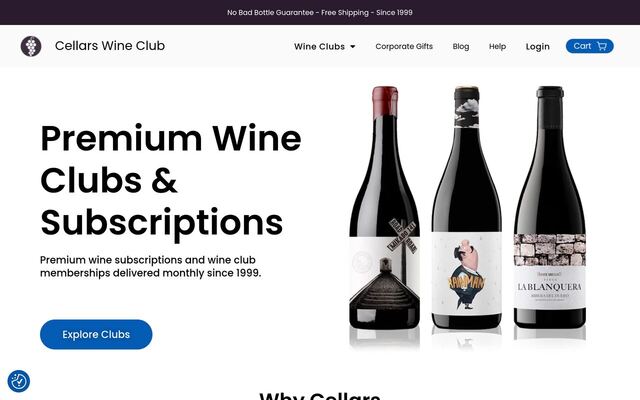 Cellars Wine Club homepage