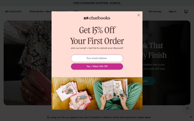 Chatbooks Monthbooks homepage