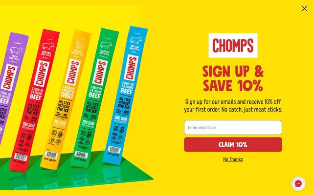 Chomps Subscription homepage