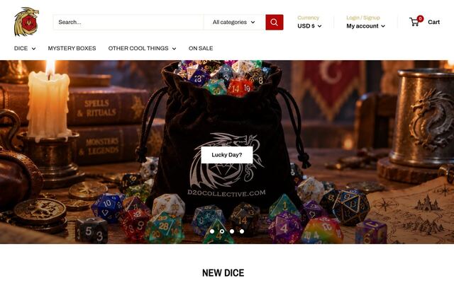 D20 Collective Monthly Dice Box homepage