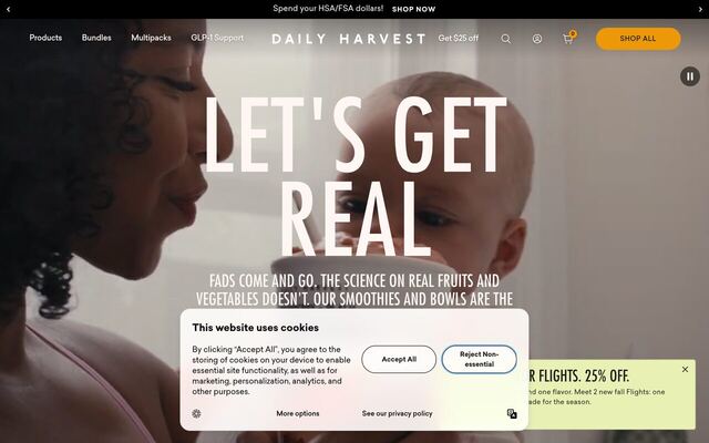 Daily Harvest homepage