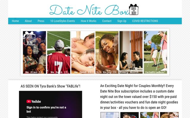 Date Nite Box homepage