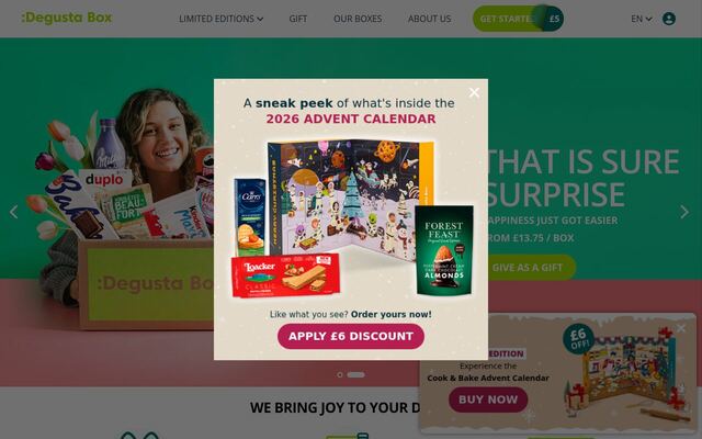 Degustabox homepage