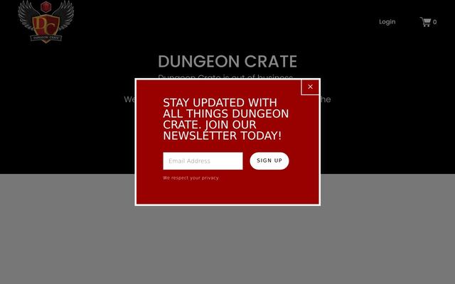 Dungeon Crate homepage