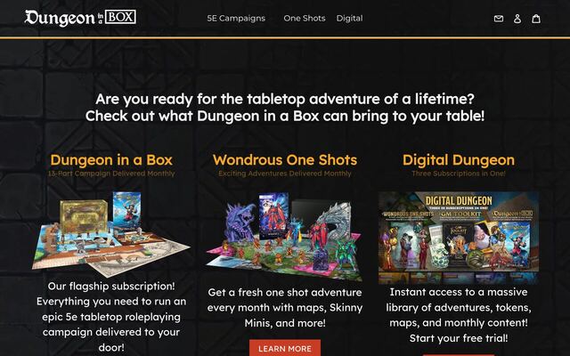 Dungeon in a Box homepage