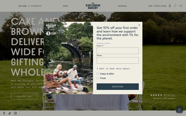 Exploding Bakery homepage
