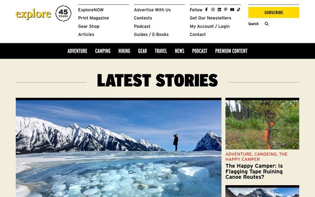 Explore Live the Adventure Club homepage