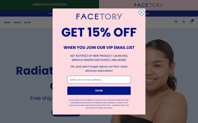 FaceTory homepage