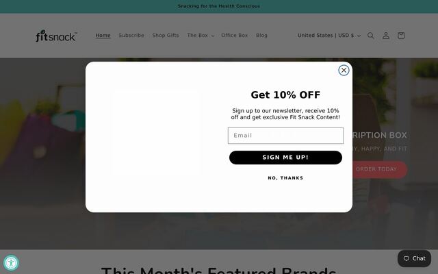 Fit Snack homepage