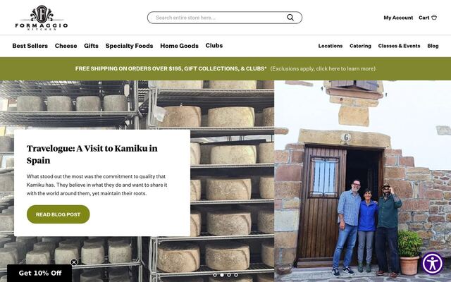 Formaggio Kitchen Cheese of the Month Club homepage