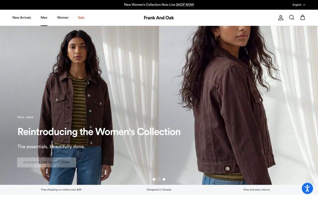 Frank And Oak Style Plan homepage