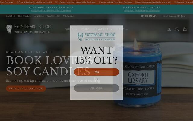 Frostbeard Studio Candle of the Month Club homepage