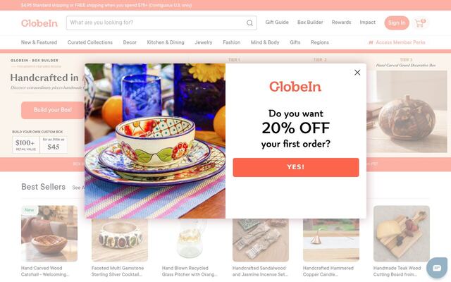 GlobeIn Artisan Box homepage