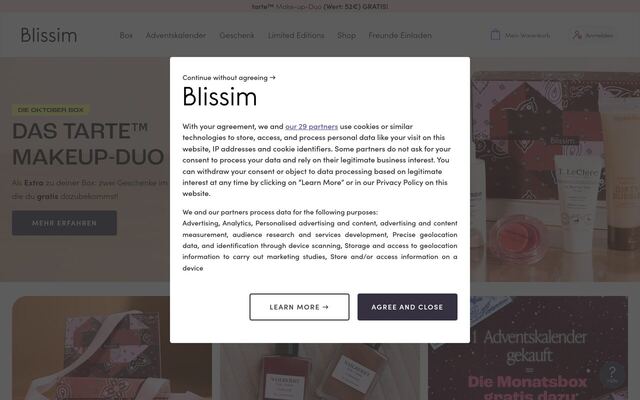 GLOSSYBOX Germany homepage