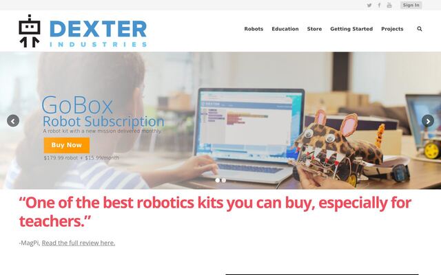 GoBox (Dexter Industries) homepage