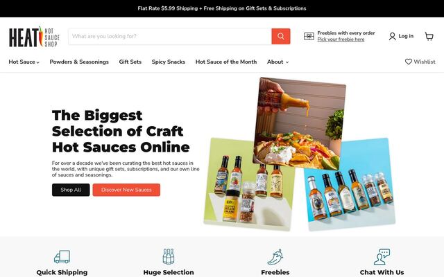 HEAT Hot Sauce of the Month Club homepage