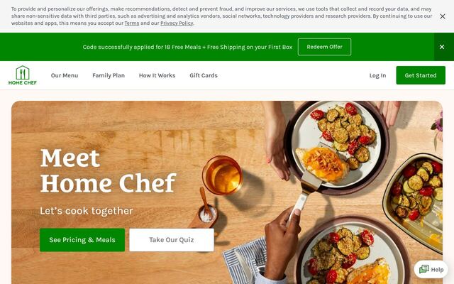 Home Chef homepage