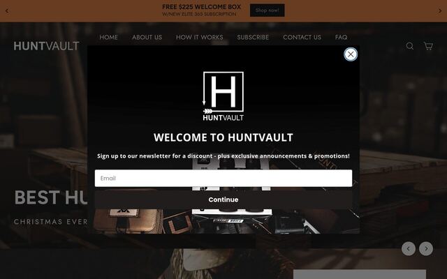 HuntVault homepage