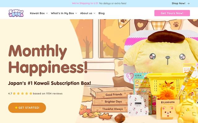 Kawaii Box homepage