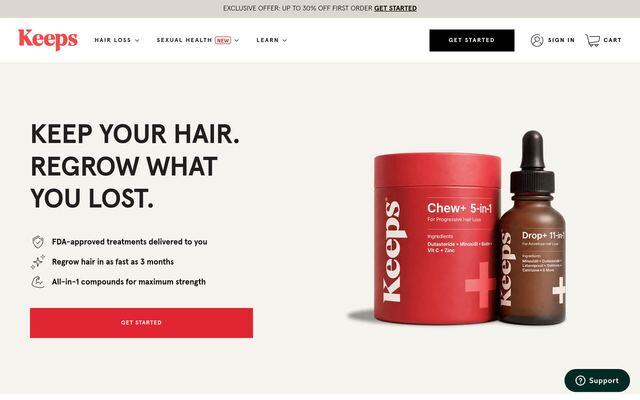 Keeps homepage