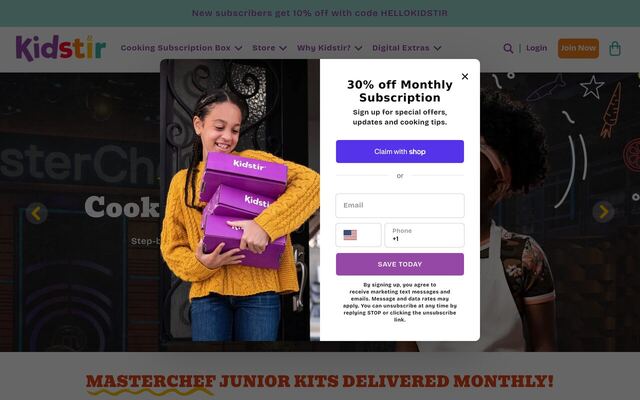 Kidstir homepage