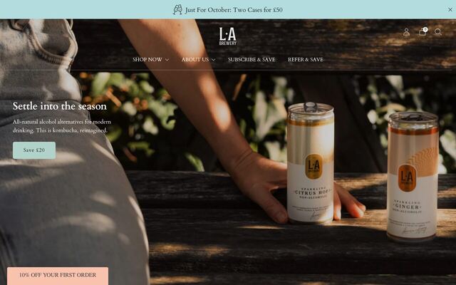 L.A. Brewery Kombucha Subscription homepage