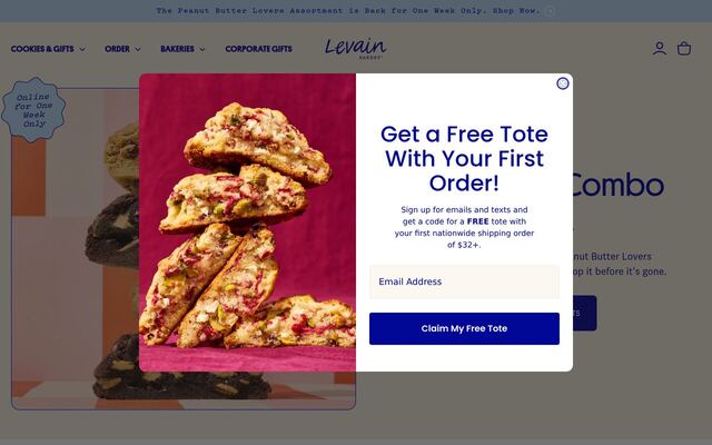Levain Bakery homepage