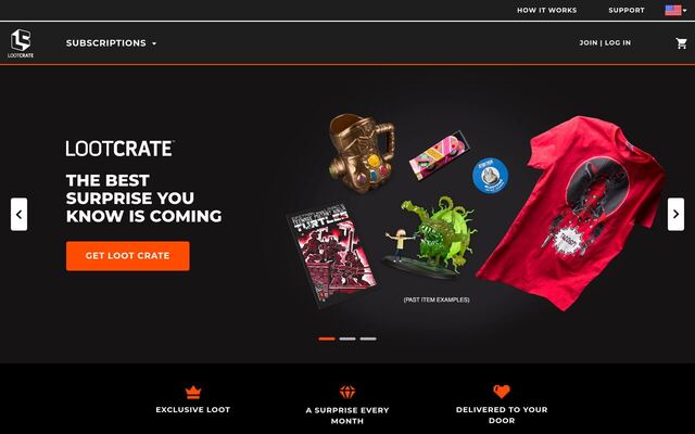 Loot Anime (Loot Crate) homepage