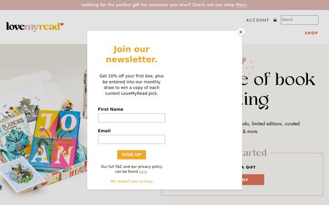 LoveMyRead homepage