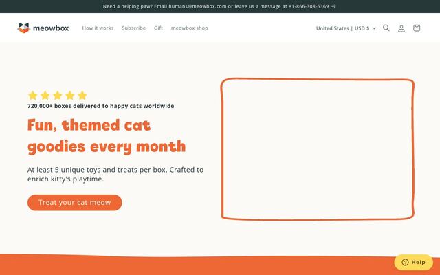 meowbox homepage