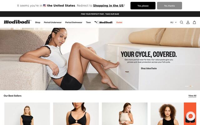 Modibodi homepage