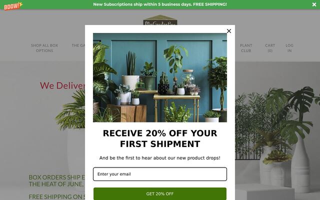 My Garden Box homepage